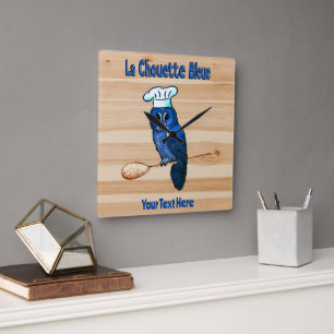 Relógio Quadrado La Chouette Bleue Cafe