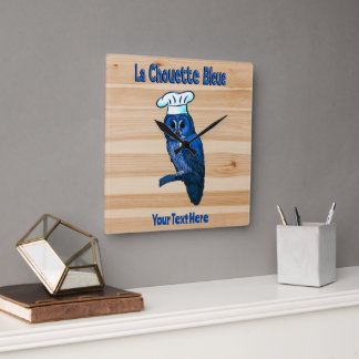 Relógio Quadrado La Chouette Bleue Cafe
