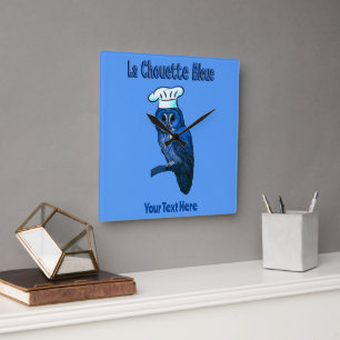 Relógio Quadrado La Chouette Bleue Cafe