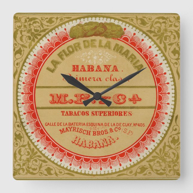 Relógio Quadrado La Flor De La Maria (Frente)