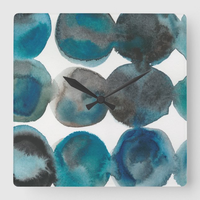 Relógio Quadrado La Mer - Círculos (Frente)