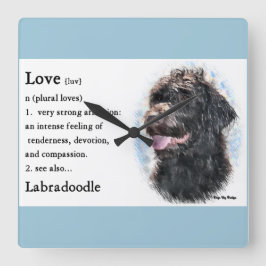 Relógio Quadrado Labradoodle Love Is Gifts