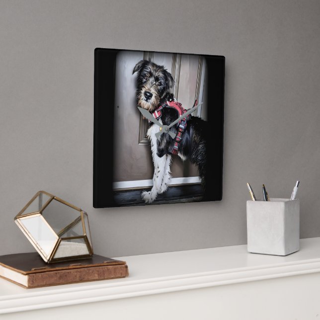 Relógio Quadrado Labradoodle Wall Clock (Escritório)
