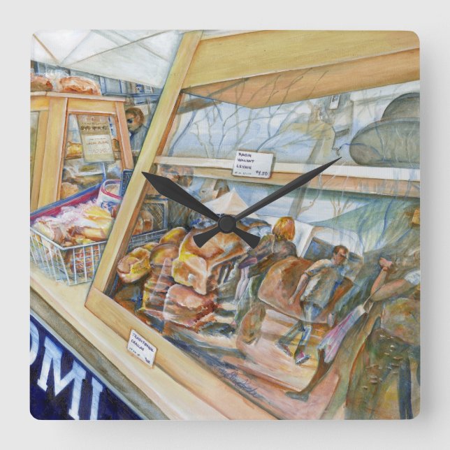 Relógio Quadrado Lado ensolarado da loucura (Frente)