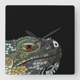 Relógio Quadrado Lagarto Iguana Animal Iguana