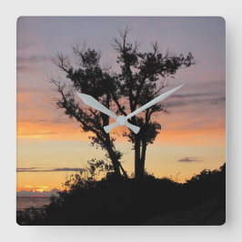 Relógio Quadrado Lago Michigan Sunset