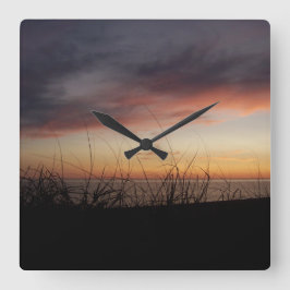 Relógio Quadrado Lago Michigan Sunset Acryall Clock
