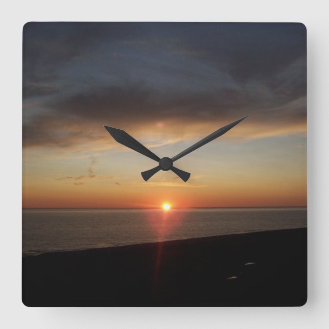 Relógio Quadrado Lago Michigan Sunset Acryall Clock (Frente)