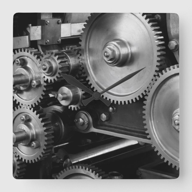 Relógio Quadrado Lâminas de aço (Frente)