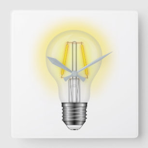 Relógio Quadrado Lâmpada brilhante