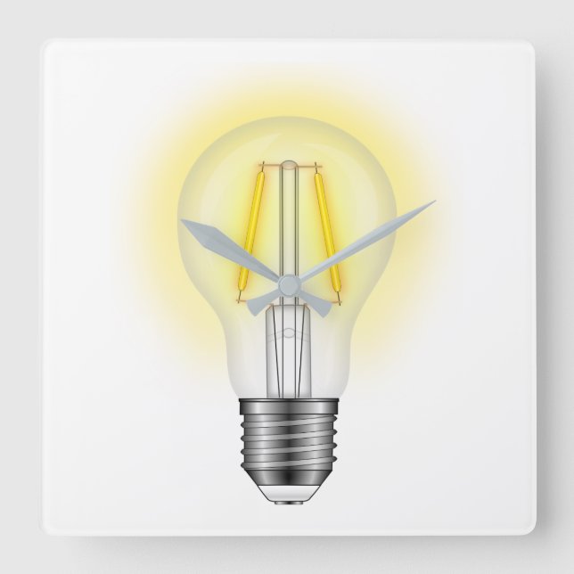 Relógio Quadrado Lâmpada de brilho (Frente)