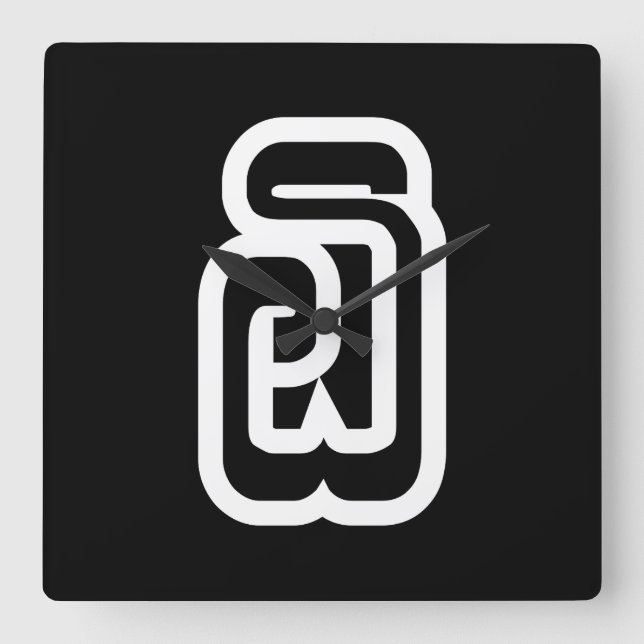 Relógio Quadrado Laos / Laos Número 6 / 6 / ໖ (Ho/Hok) Laociano (Frente)