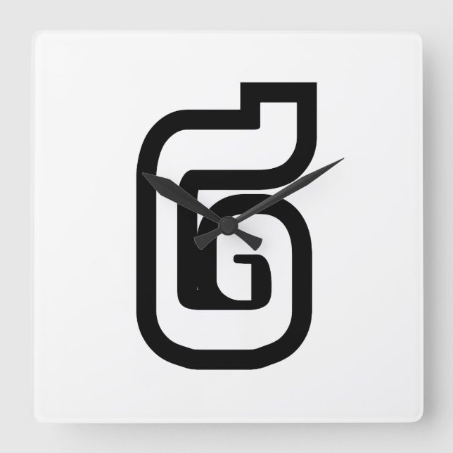 Relógio Quadrado Laos / Laos Número dois / 2 / ໒ (Canção) Laociano (Frente)