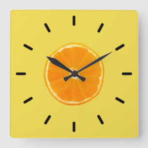 Relógio Quadrado Laranja