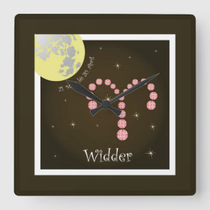 Relógio Quadrado Largura 21. März bis 20. April Uhr