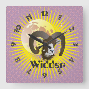 Relógio Quadrado Largura 21. März bis 20 de abril Uhr