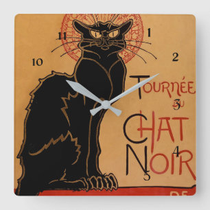 Relógio Quadrado "Le Chat Noir" por Theophile Steinlen
