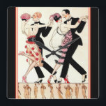 Relógio Quadrado "Le Tango" Art Deco Wall Clock<br><div class="desc">Relógio de Parede Acessível com "Le Tango" no Deco Impressão por George Barbier (1920)</div>
