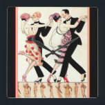 Relógio Quadrado "Le Tango" Art Deco Wall Clock<br><div class="desc">Relógio de Parede Acessível com "Le Tango" no Deco Impressão por George Barbier (1920)</div>