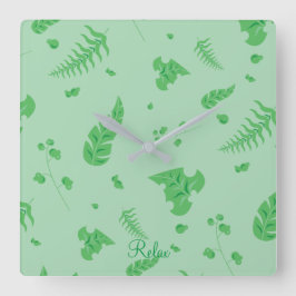 Relógio Quadrado Leafy