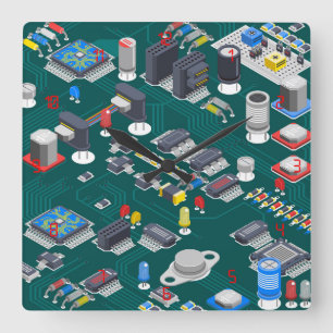 Relógio Quadrado LED vermelho do Conselho de circuito impresso (PCB