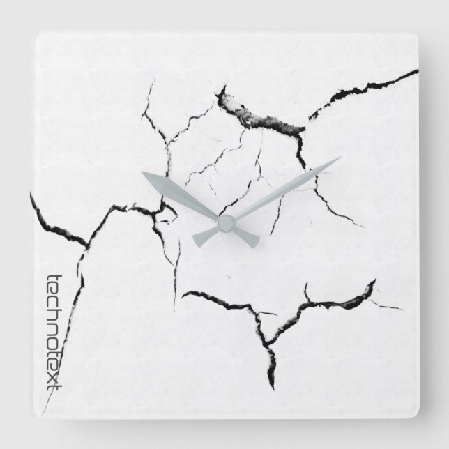 Relógio Quadrado Legal aparência de mármore (Frente)