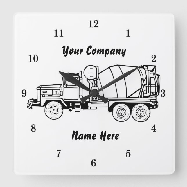Relógio Quadrado Legal SEU DESIGN Cement Company Wall Clock (Frente)