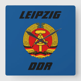 Relógio Quadrado Leipzig, DDR - Alemanha Oriental