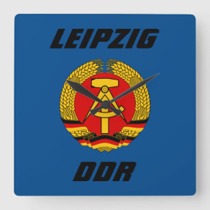 Relógio Quadrado Leipzig, DDR - Alemanha Oriental