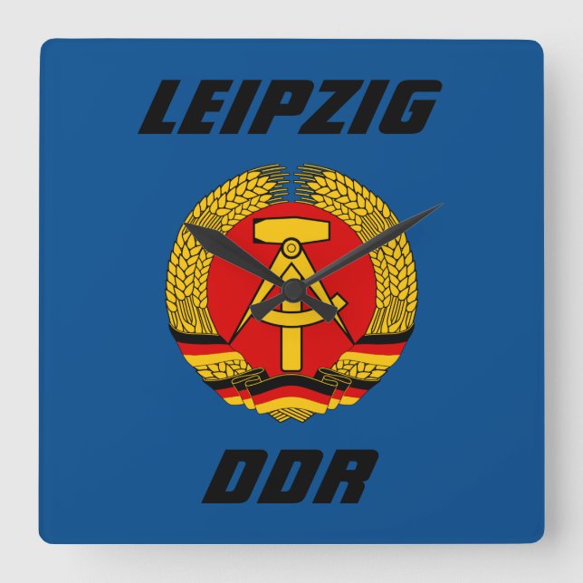 Relógio Quadrado Leipzig, DDR - Alemanha Oriental (Frente)