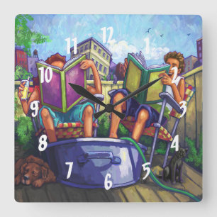 Relógio Quadrado Leitura de Verão