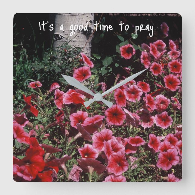Relógio Quadrado Lembrete Inspiracional para Rezar (Frente)