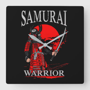 Relógio Quadrado Lendas do Samurai Guerreiro Japonês Vintage 2026
