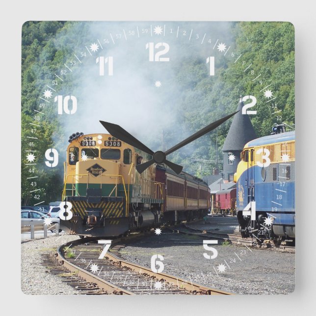 Relógio Quadrado Lendo Linhas ALCO C-630 #5308 Wall Clocks (Frente)
