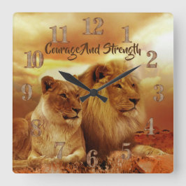 Relógio Quadrado Leões Regionais Lioness Acrylic Wall Clock