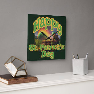 Relógio Quadrado Leprechaun Hideaway