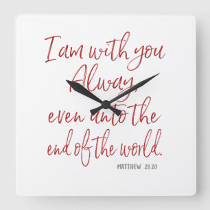 Relógio Quadrado Letra Vermelha Jesus Promete-Ele está com você E