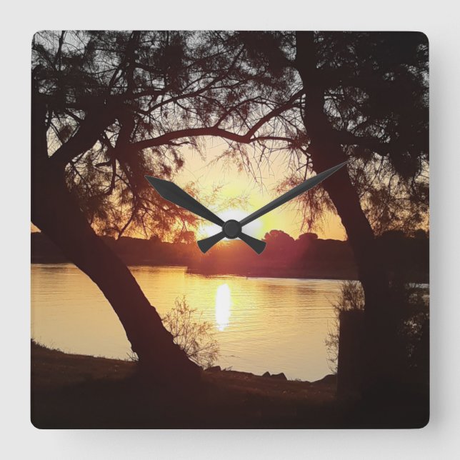 Relógio Quadrado Lever de soleil sur La Grande Motte - France (Frente)