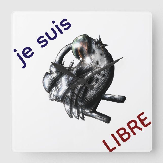 Relógio Quadrado l'horloge  de la liberté (Frente)