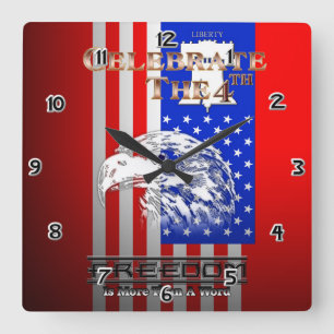 Relógio Quadrado Liberdade É Mais Do Que Uma Palavra Liberty Wall C