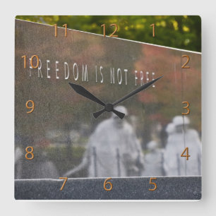 Relógio Quadrado Liberdade Não É Livre, Memorial de Guerra Coreano