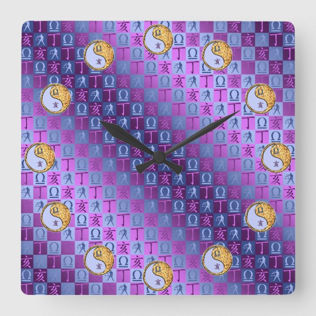 Relógio Quadrado Libra & Fire Boar (Frente)