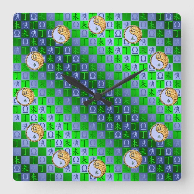 Relógio Quadrado Libra & Fire Goat (Frente)