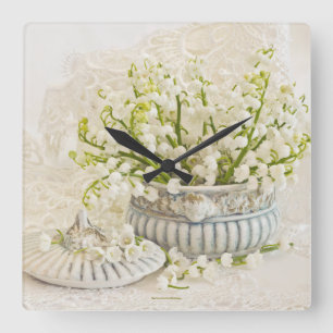 Relógio Quadrado Lily Of The Valley