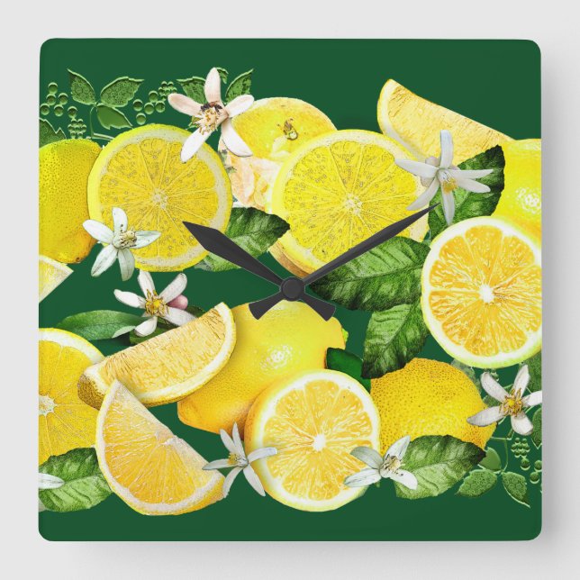 Relógio Quadrado Limões ácidos da Calábria (Frente)