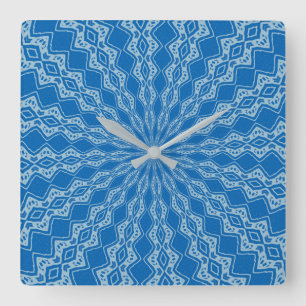 Relógio Quadrado Limonada Azul Elétrica e Couve-flor Ondulada Aquam