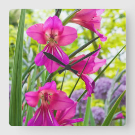 Relógio Quadrado Linda flor rosa