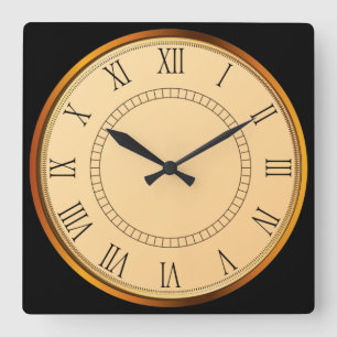 Relógio Quadrado Linda Vintage Face Romana Numeral Wall Clock