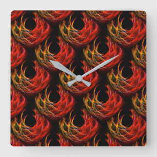 Relógio Quadrado Lindo Moderno Boho Elegante Padrão de Arte Abstrat