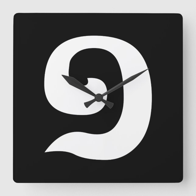 Relógio Quadrado Língua Khmer Cambojana Número 1 / Um / ១ (Muj) (Frente)